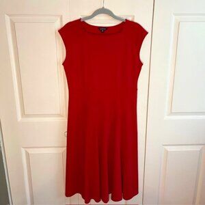 Lands End Red Knit Flounce Skirt Dress - Medium 10-12